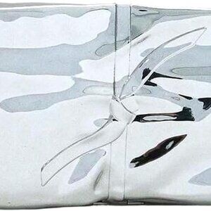 Women Acrylic Box Clutch Purse Sparkly Silver Embossed Evening Handbag for Party